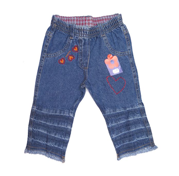 Pantalon de Jean Mariposa y Flores Estampadas