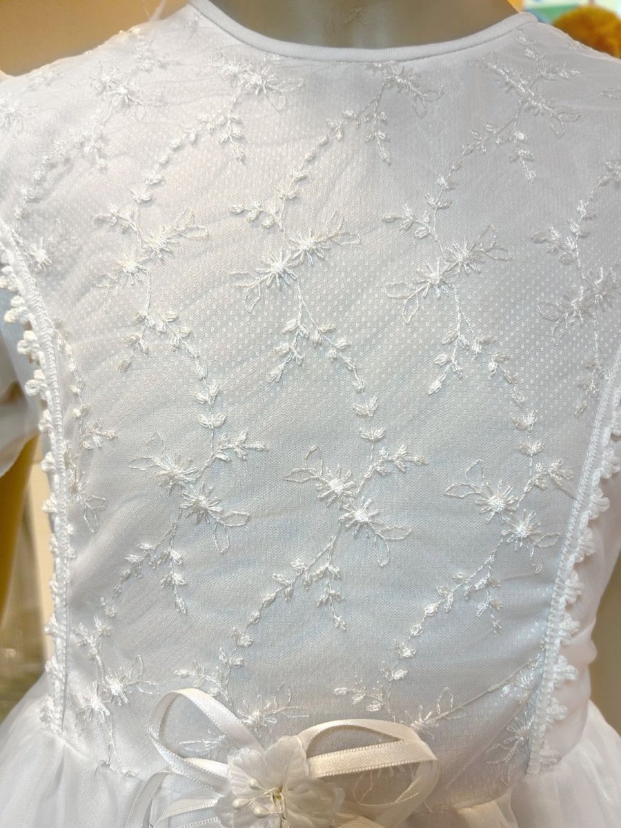 Vestido de comunión pechera tul bordado