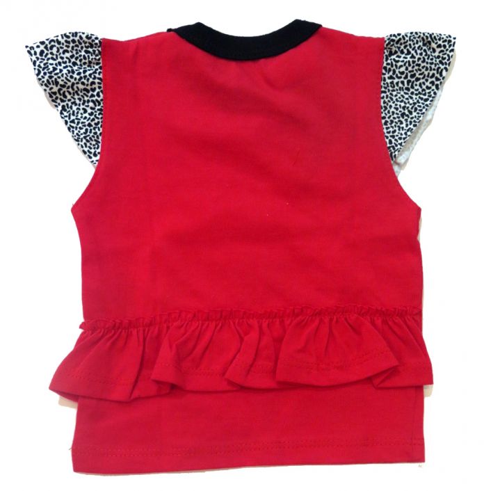 Remera musculosa con voladito en espalda y sisa estampada