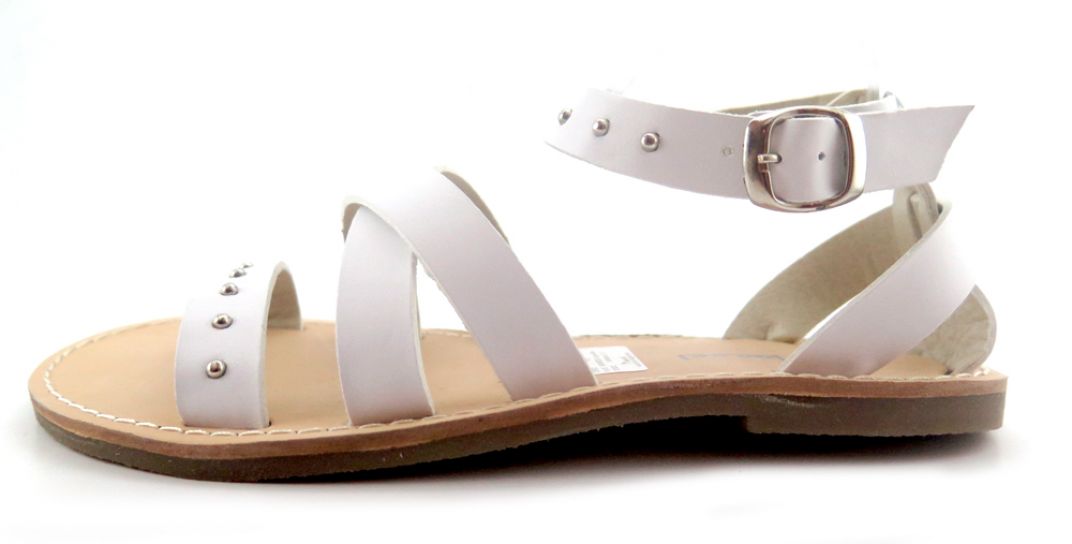 Sandalias de Cuero Con Tachas Hebilla Mini Ladys