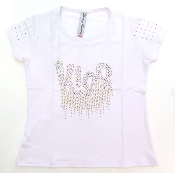 Remera Manga Corta Con Brillo Tachas Kiss