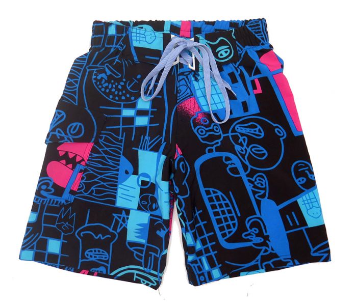 Short De Baño Polister Tipo Surf Estampado