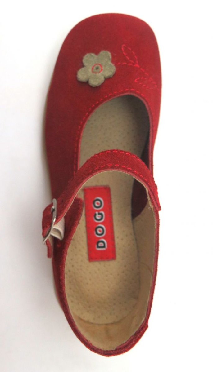 Guillermina Chinita Chatita Con Hebilla de Gamuza Bordada Flor