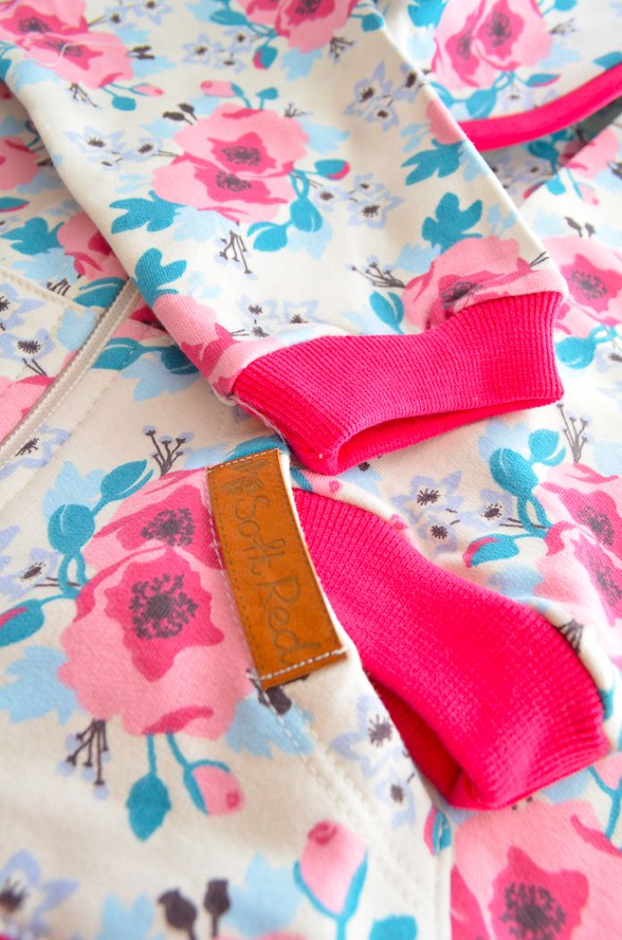 Campera de algodon frizada estampada