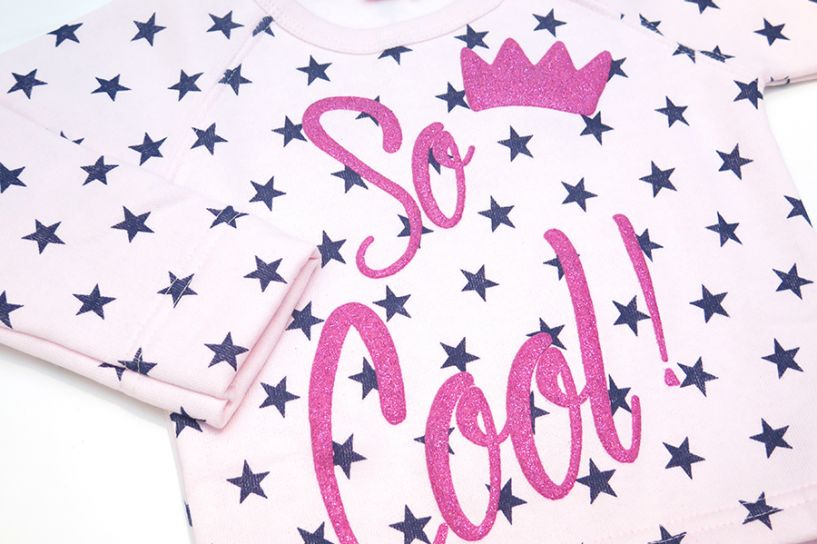 Buzo Frizado con Friza Estampado Estrellas Brillo con Corona Dice So Cool