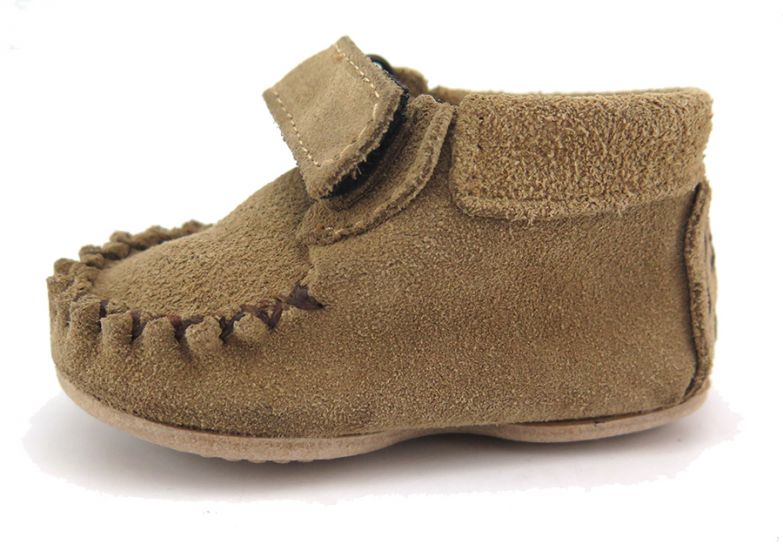 Bota Tipo Mocasin Gamuza con Velcro - Abrojo