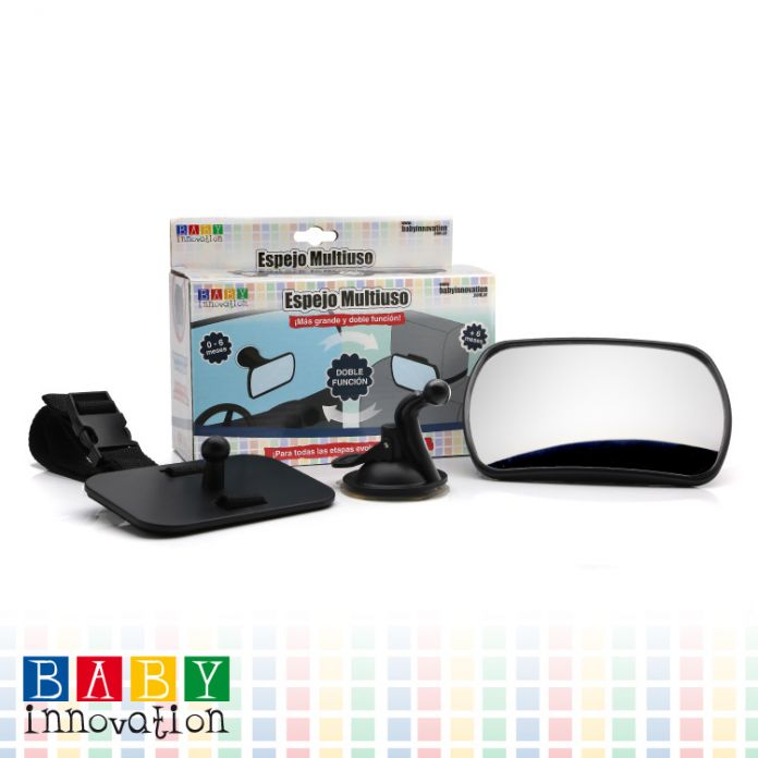 Espejo Retrovisor Para Auto Multiuso (Delantero Y Trasero) - Colocable Con Sopapa o Abraza Apoyacabeza