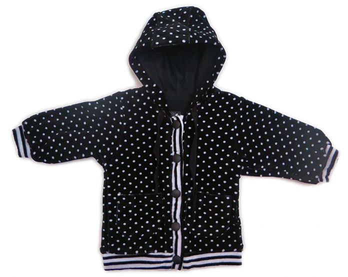 Campera de Plush "Dots" - Con Capucha - Con Botones - Con Pintitas