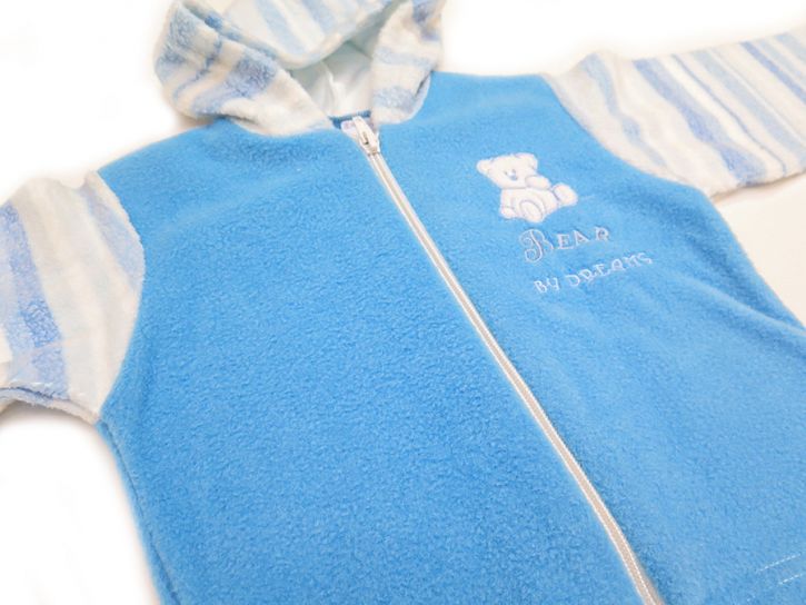 Campera de Polar con Capucha - Osito Bordado