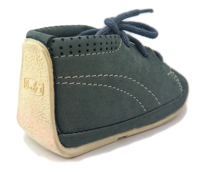 Zapatito Botita Nobuk Con Cordones Picado