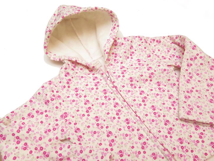 Conjunto Jogging de Campera Con Capucha Estampada Con Flor y Pantalon Liso