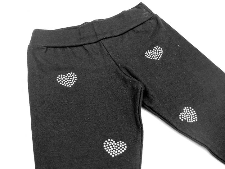 Calza Algodon Con Cintura Con Tachas Corazon