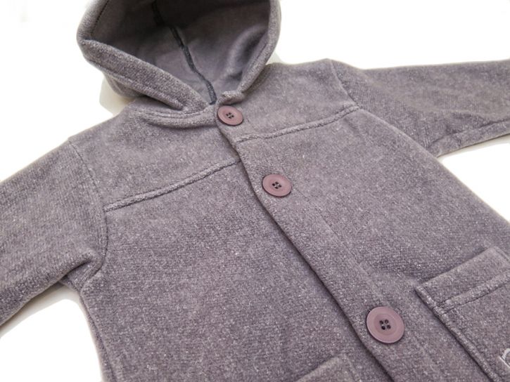 Tapado Tweed con Capucha - Botones - 2 bolsillos - Tipo Paño