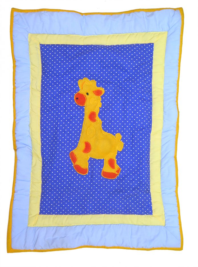 Acolchado de Catre Con Jirafa Bordada y Lunares