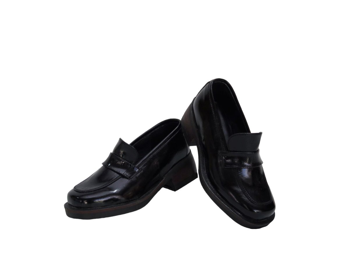 Zapato Mocasin de Charol Con Plataforma y Taco