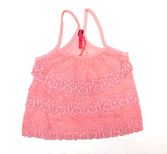 Remera Con Breteles y 3 Volados con Encaje