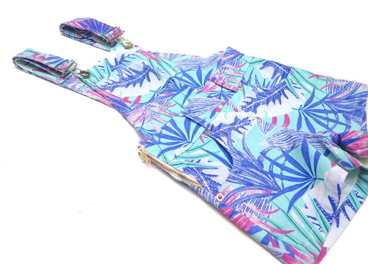 Jardinero Pierna Corta Estampado Floreado de Gabardina