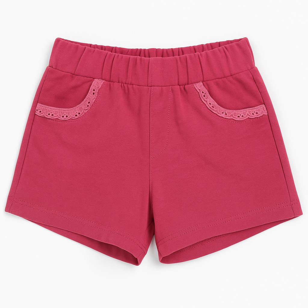 Short Lycra y Algodon Con Broderie en los Bolsillos