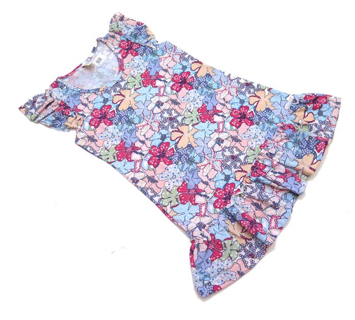 Vestido de Algodon Sin Mangas Con Volado