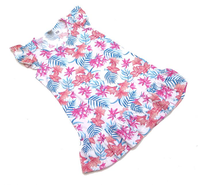 Vestido de Algodon Sin Mangas Con Volado