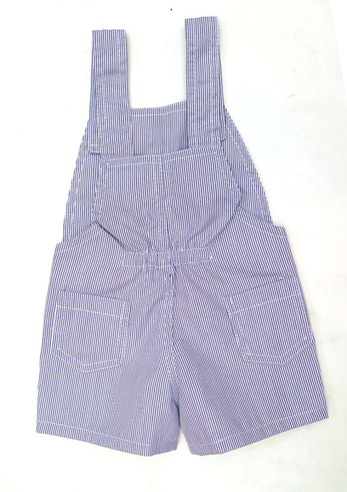 Jardinero de Gabardina Estampado Rayado Con Botones