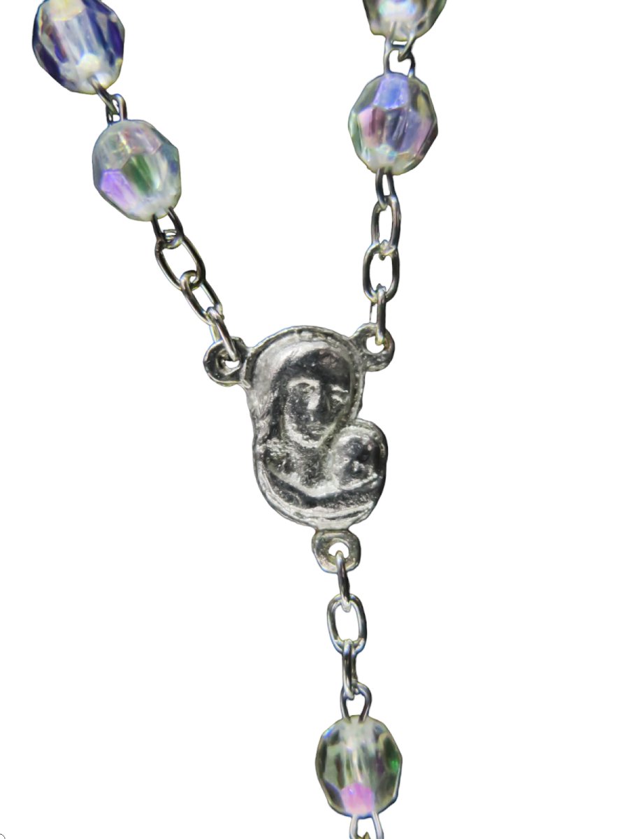 Rosario Con Perla Cristal Tornasol