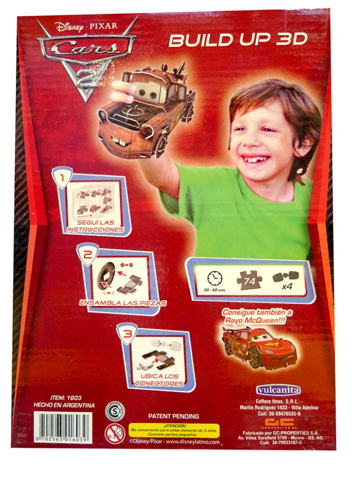 Cars 2 arma a tu personaje Build Up 3d - MATE