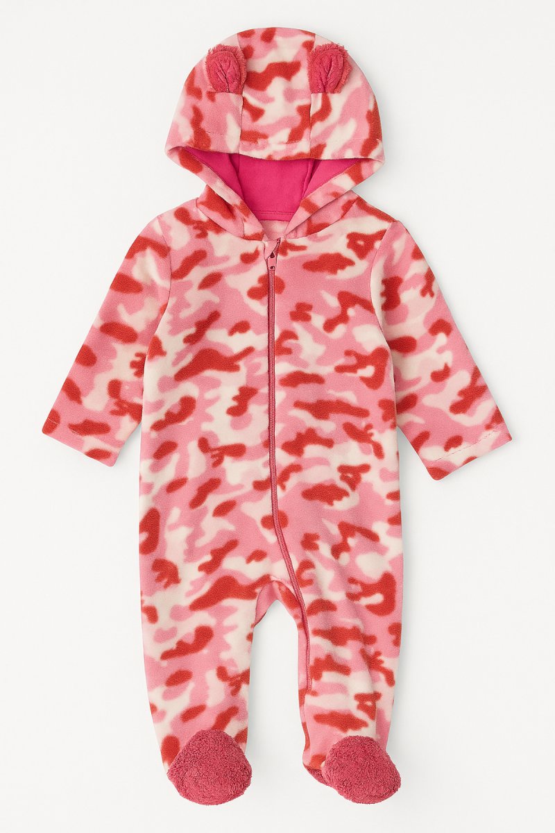 Enterito de Polar Con Capucha y Pie Camuflado