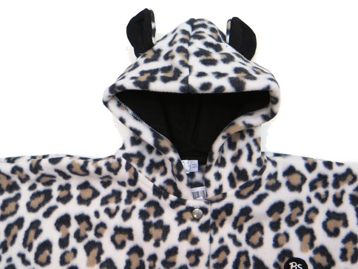 Poncho con Capucha de Polar Estampado Animal Print