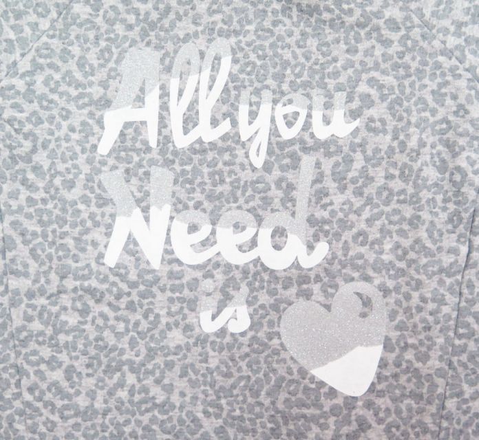 Buzo Sin Capucha Estampado Animal Print Con Glitter