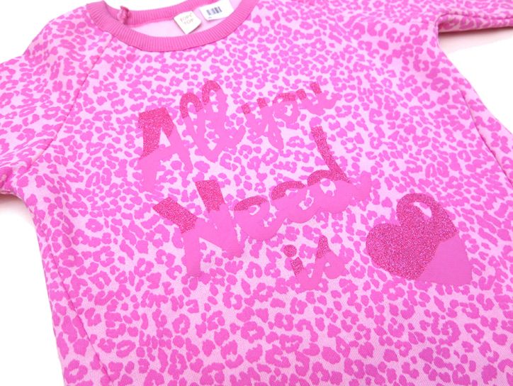 Buzo Sin Capucha Estampado Animal Print Con Glitter