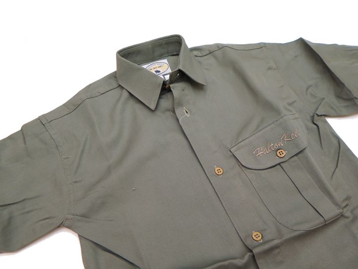 Camisa Manga Larga Gabardina Lisa con Bolsillo