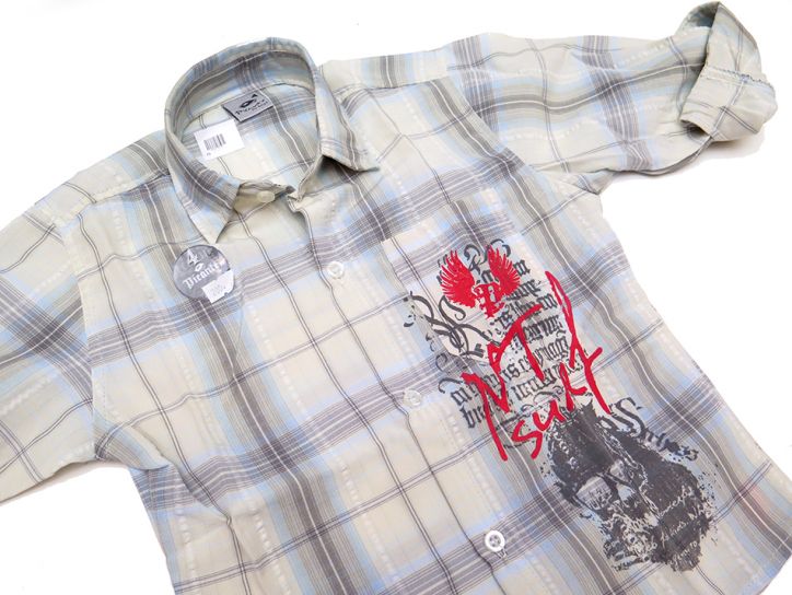 Camisa Manga Larga Escocesa Con Estampado