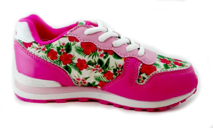 Zapatillas Con Cordon Estampado Floreado Con Brillo