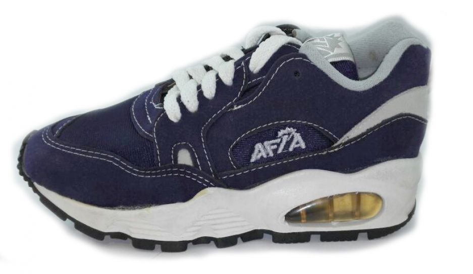 Zapatillas Con Cordon Combinado Tela y Cuerina Con Camara de Aire