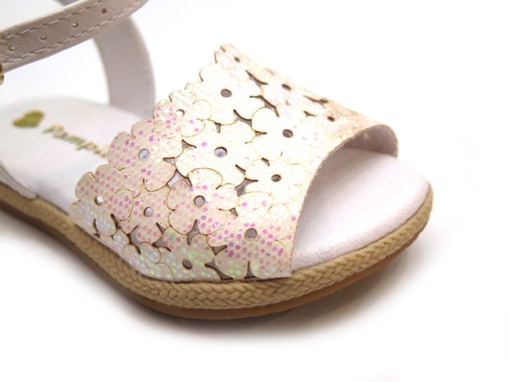 Sandalia Flores Caladas Con Brillo