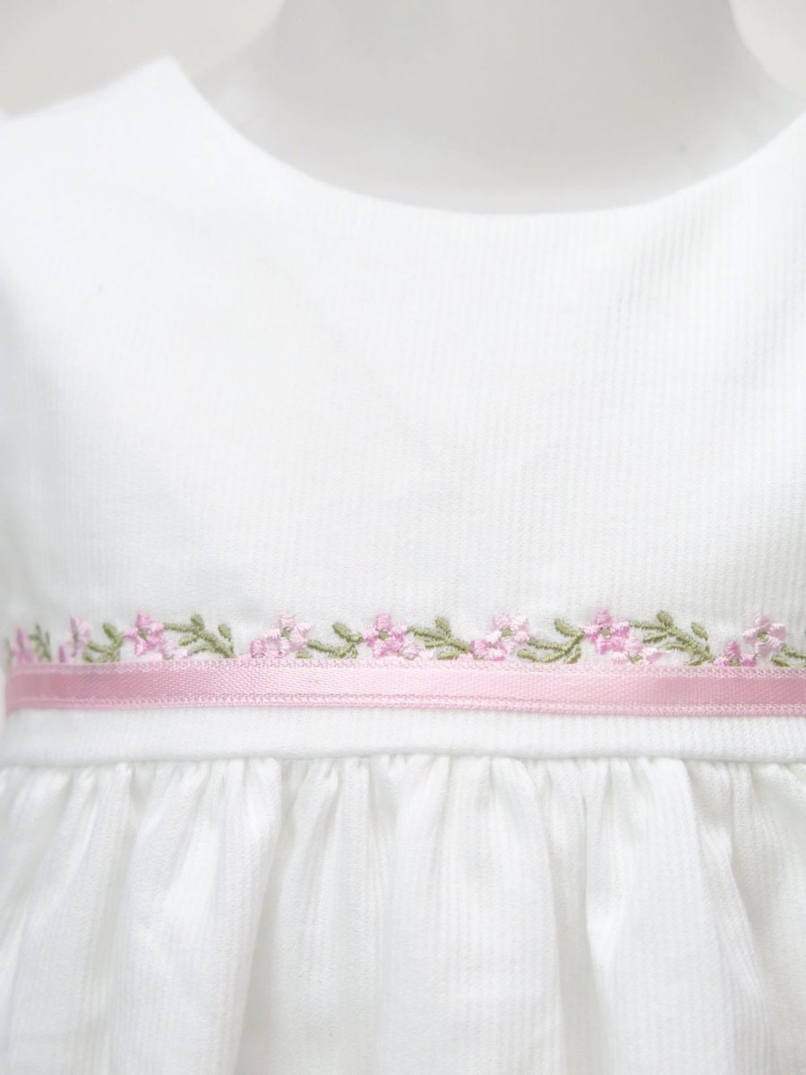 Vestido Pique Blanco Bordado