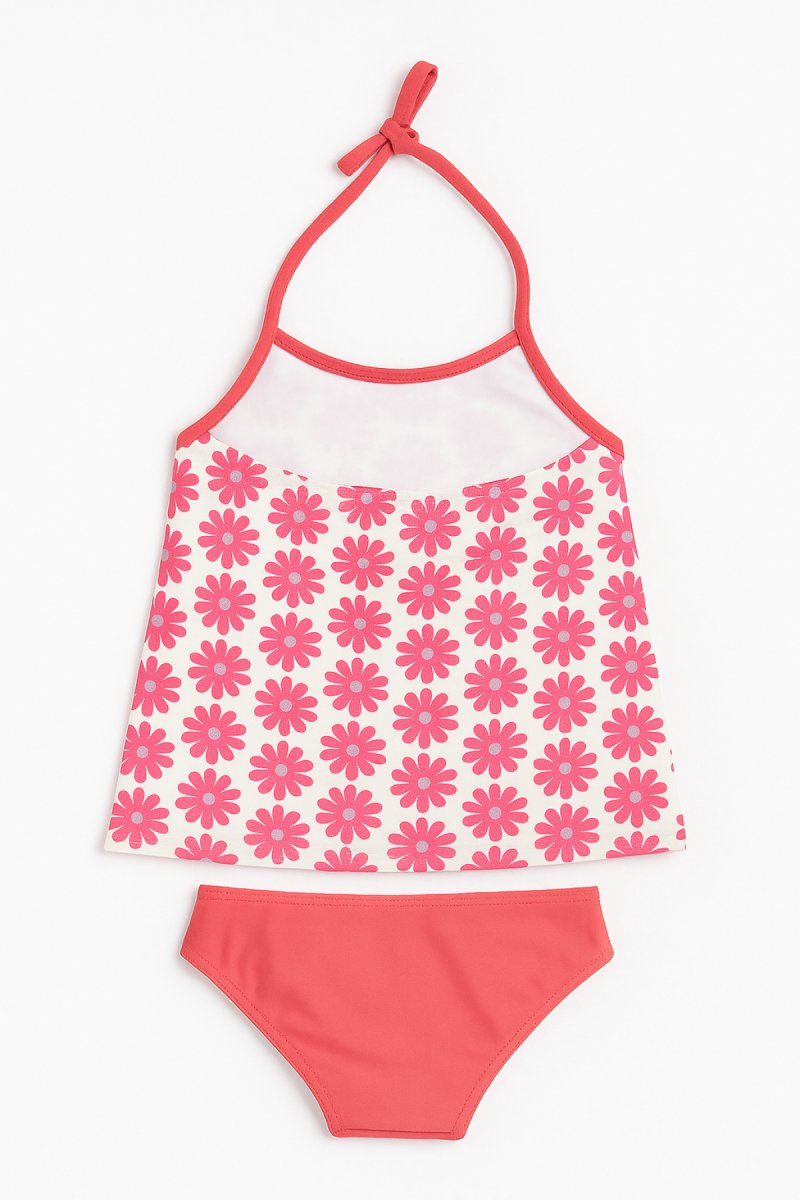 Malla Trikini - Bikini Estampado Flores con Glitter