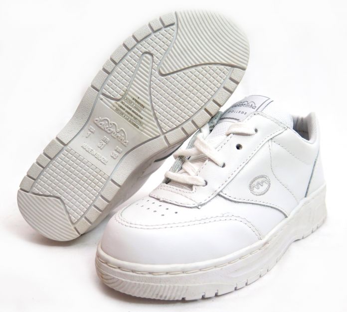 Zapatilla de Cosidas Cuero Con Cordon