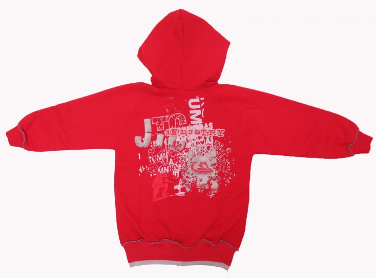 Campera de Algodon Con Friza y Capucha Estampado Metalico