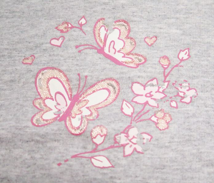 Buzo de Algodon Frizado Sin Capucha Estampado Mariposas