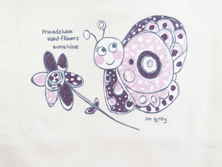 Buzo de Algodon Con Friza Sin Capucha Estampado Caracol con Brillo