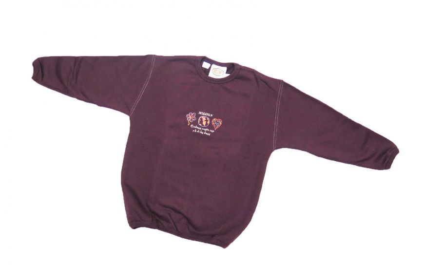 Buzo de Algodon Frizado Sin Capucha Estampado Corazon Flor Mundo