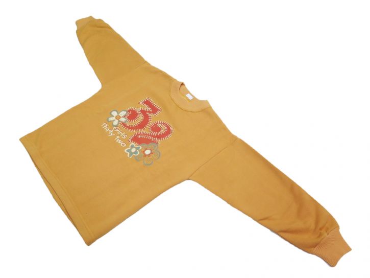 Buzo de Algodon Frizado Sin Capucha Estampado 32 Flor