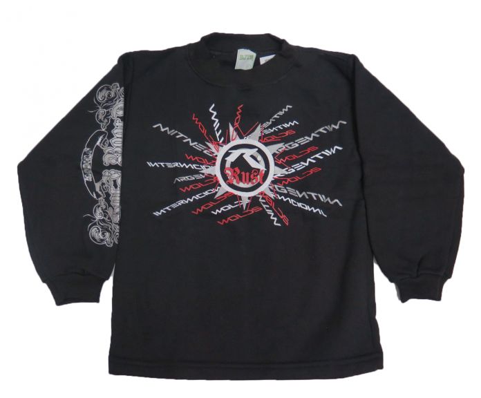 Buzo de Algodon Frizado Sin Capucha Estampado Rust