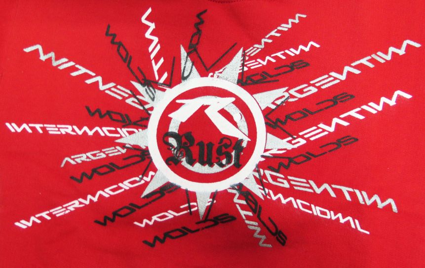 Buzo de Algodon Frizado Sin Capucha Estampado Rust