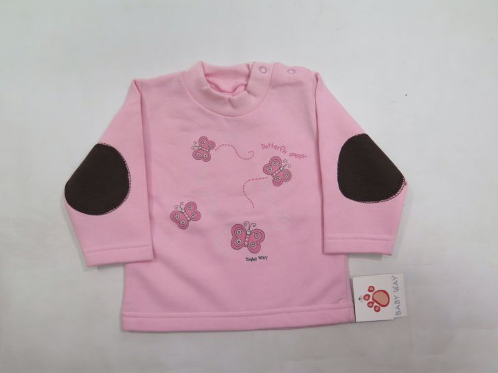 Buzo de Algodon Frizado Estampado Mariposas Con Brillo