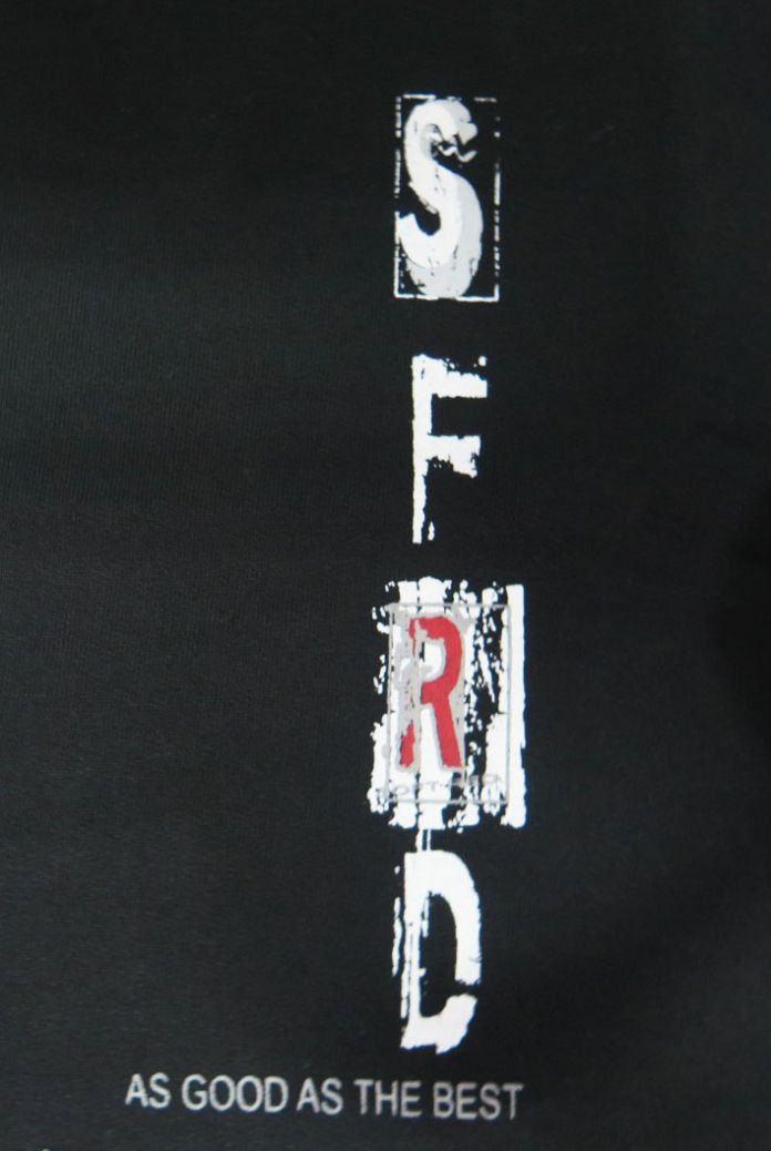 Buzo de Algodon Frizado Estampado Con Costura