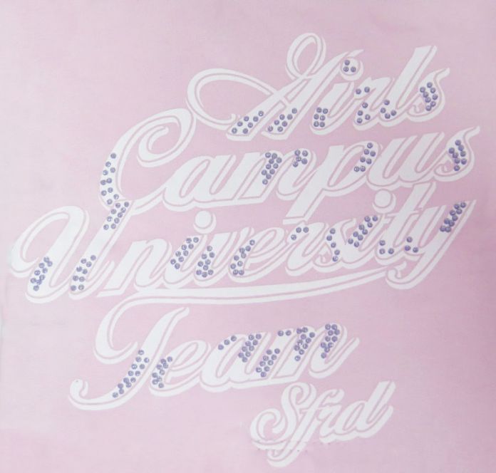 Buzo de Algodon Frizado Estampado Con Brillo