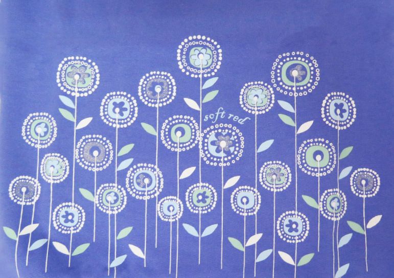 Buzo de Algodon Frizado Estampado de Flores Con Brillo